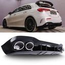 Quad Exit Rear Diffuser Gloss Black with Chrome Tips – Mercedes A Class W177 18+