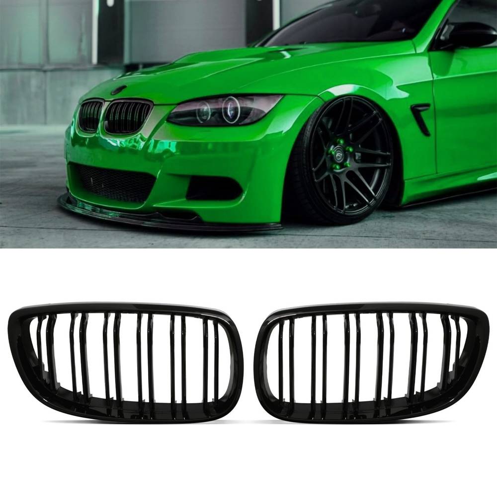 Gloss Black M Sport Look Kidney Grilles – BMW 3 Series E92 E93 05-09-Gravity Performance