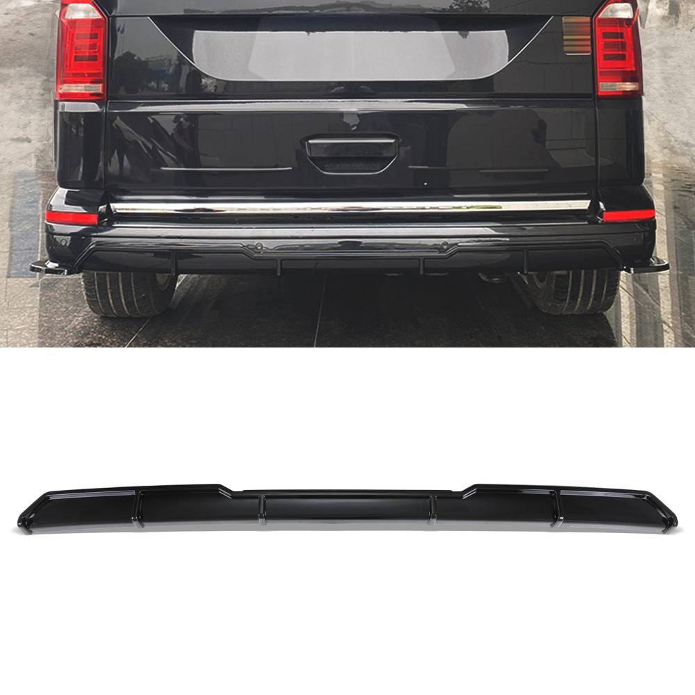Rear Bumper Diffuser Gloss Black – VW Volkswagen Transporter T6 2016+-Gravity Performance