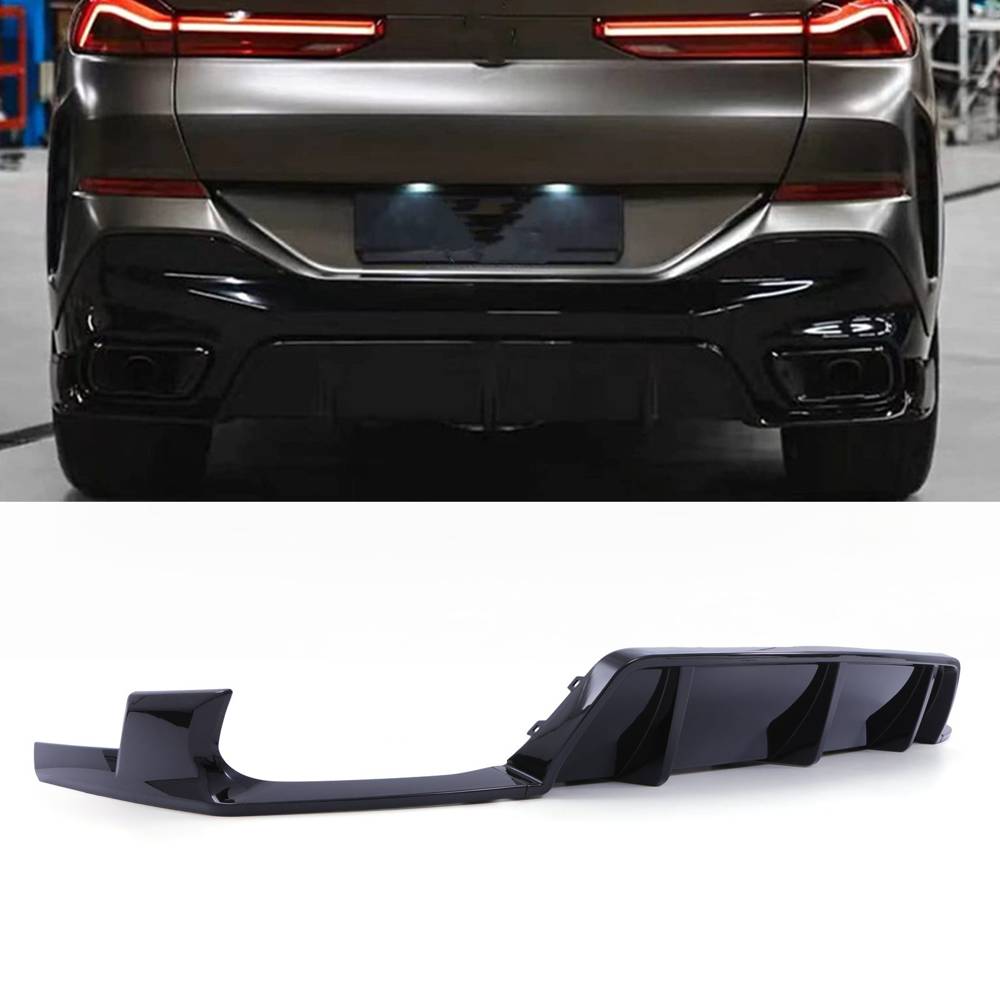 Rear Dual Exit Style Diffuser Gloss Black – BMW X6 G06 Pre-LCI 20-24-Gravity Performance