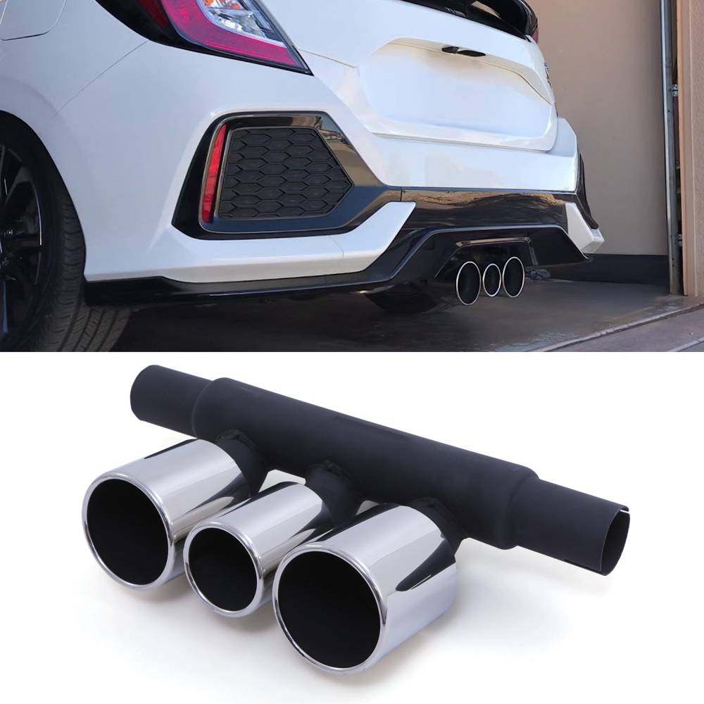 Type R Style Exhaust Conversion Chrome – Honda Civic MK10 1.0T 1.8 FK6 16-22-Gravity Performance
