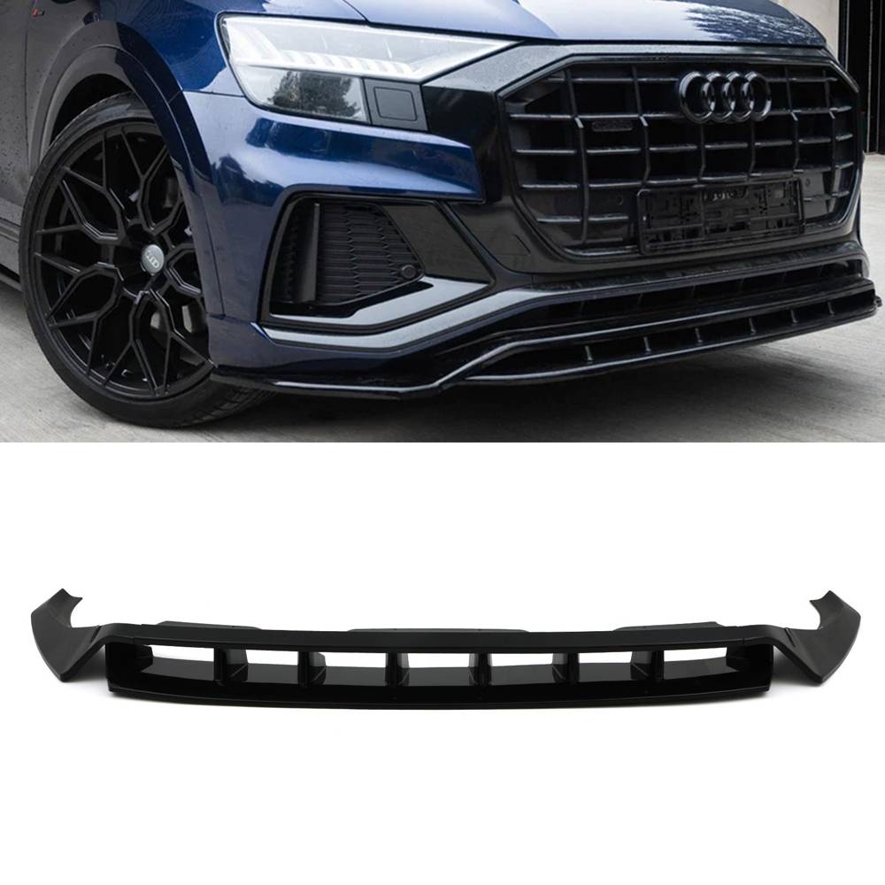 Front Bumper Splitter Lip Gloss Black – Audi Q8 18-23