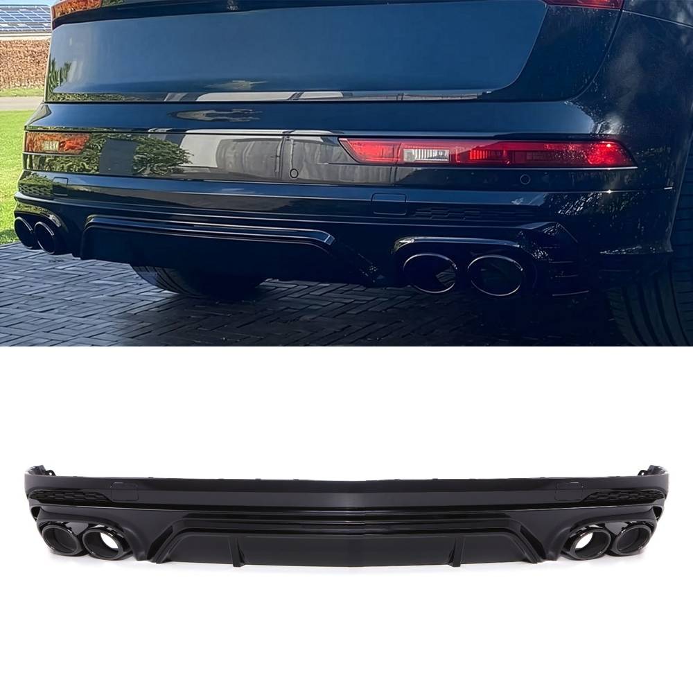 Rear SQ5 Style Diffuser Gloss Black – Audi Q5 FY S-Line 17-20-Gravity Performance