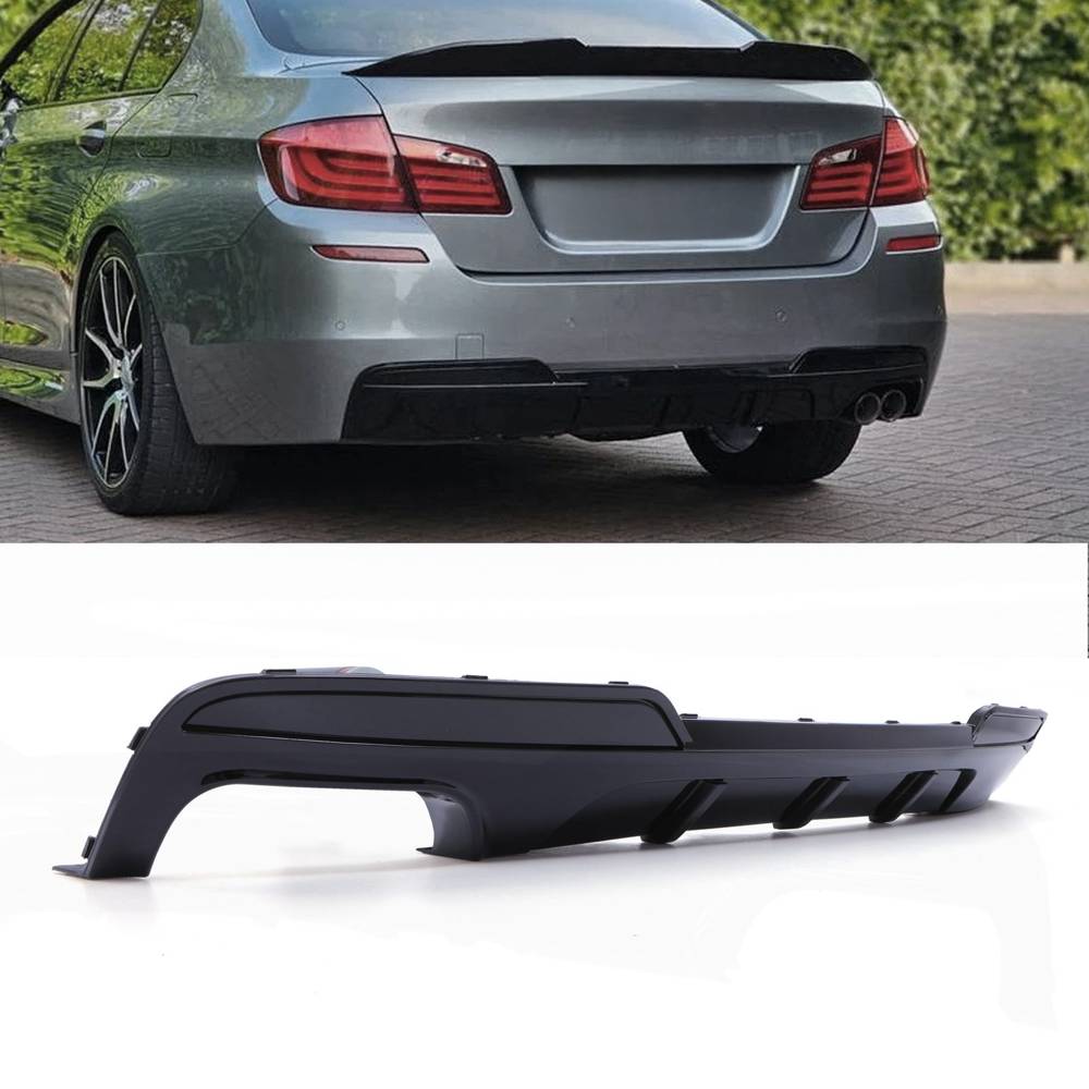 Rear Twin Exit Style Diffuser Gloss Black – BMW 5 Series F10 10-16-Gravity Performance