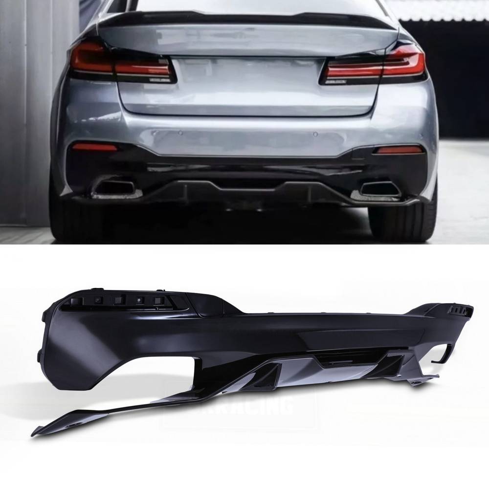 Rear Dual Exit Style Diffuser Gloss Black – BMW 5 Series G30 2016-2023