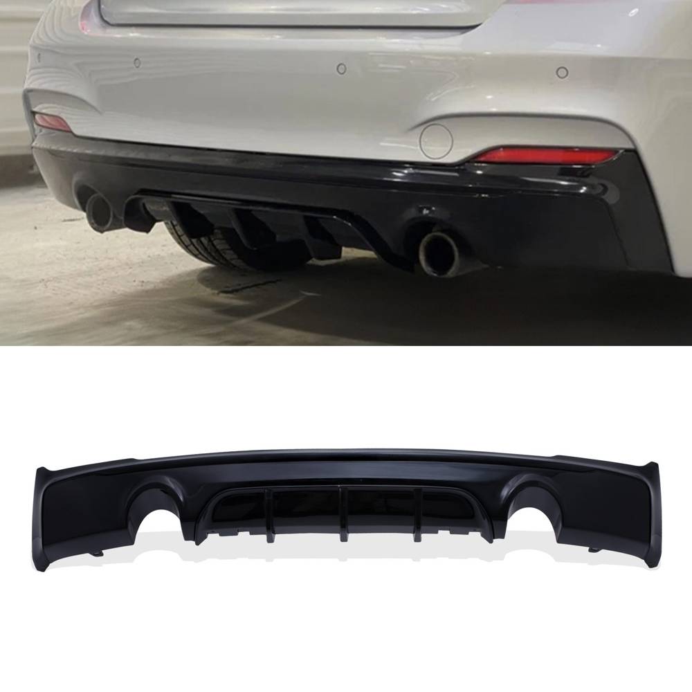 M Performance Style Rear Dual Exit Diffuser Gloss Black – BMW 2 Series F22/F23 2014–2021-Gravity Performance