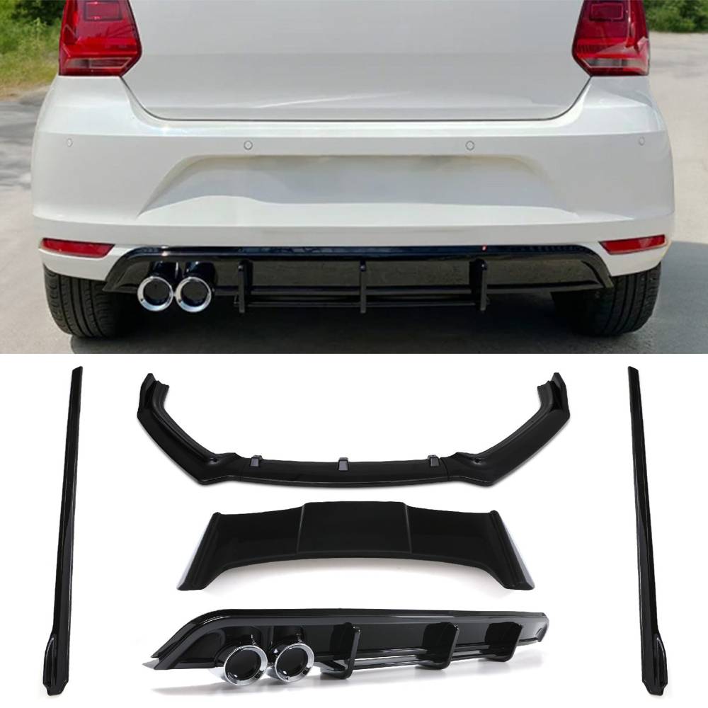 Aero Body Kit With Batman Wing & Twin Exit Diffuser Gloss Black – VW Polo MK5 6C 14-18-Gravity Performance