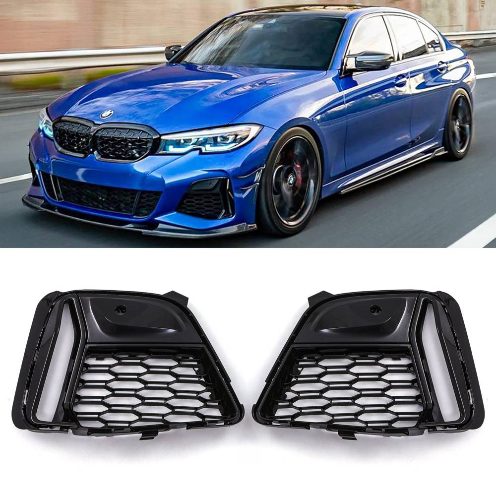 Front Bumper Fog Light Delete Inserts Gloss Black – BMW 3 Series G20 2019–2021-Gravity Performance