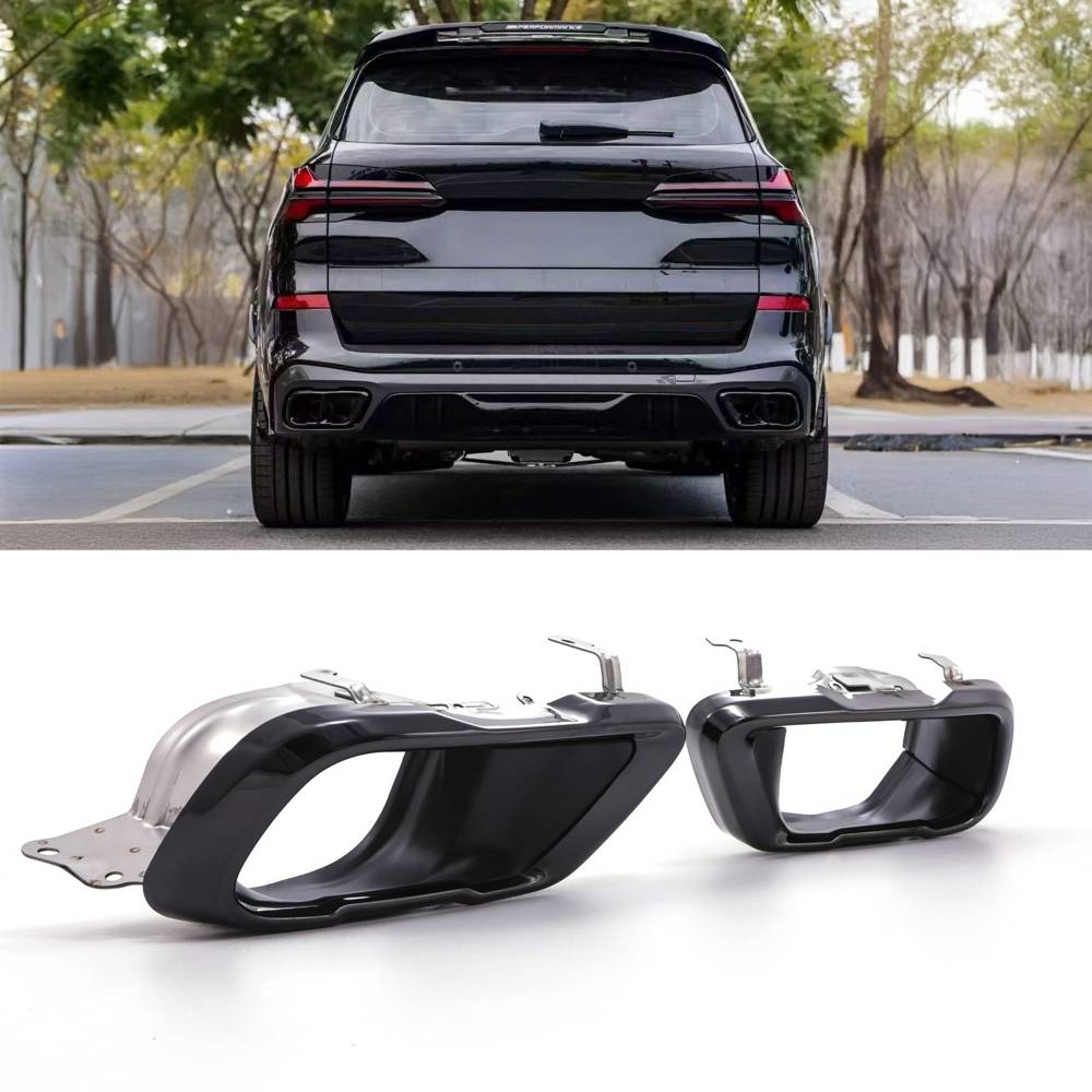 Dual Exhaust Tailpipes Gloss Black – BMW X5 G05 | X6 G06 | X7 G07 2018+-Gravity Performance