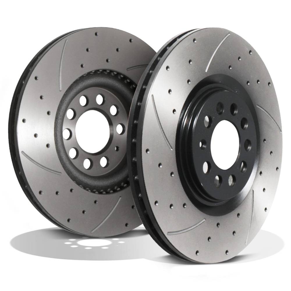 Front Drilled Grooved 312mm Brake Discs – VW Golf MK4 1.8T GTI V5 2.8 V6 R32-Gravity Performance