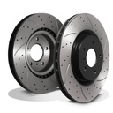 Front Drilled Grooved 323mm Brake Discs – Nissan 350Z Z33 Fairlady 3.5 03-06-Gravity Performance