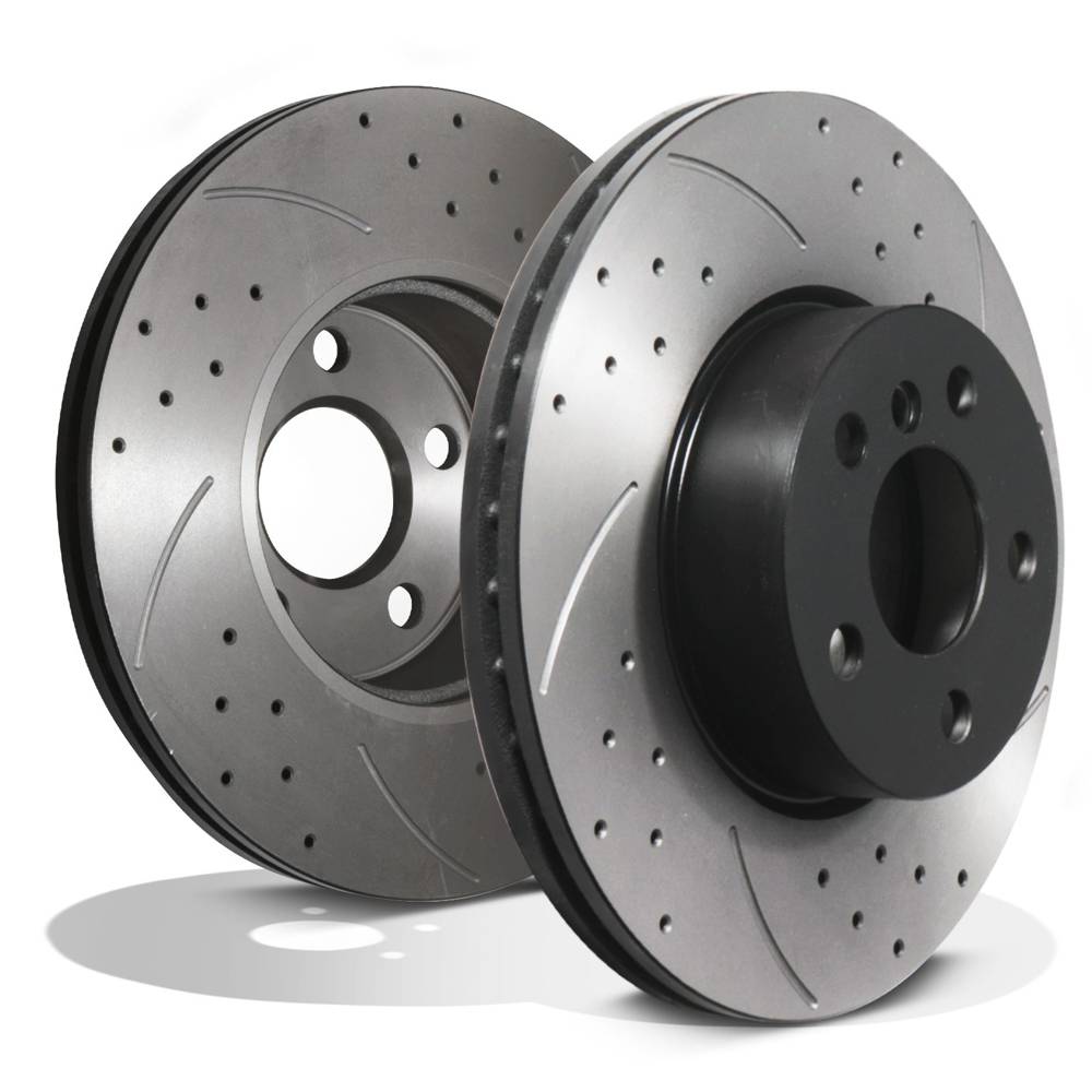 Front Drilled Grooved Vented 307mm Brake Discs – BMW G20 G21 330 Touring 19+-Gravity Performance