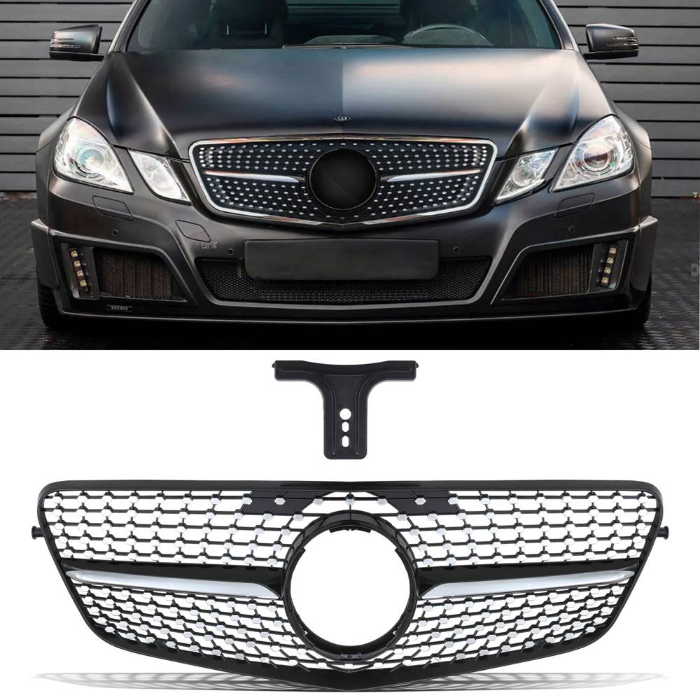 Diamond Style Gloss Black Grille – Mercedes E Class W212 09-13-Gravity Performance