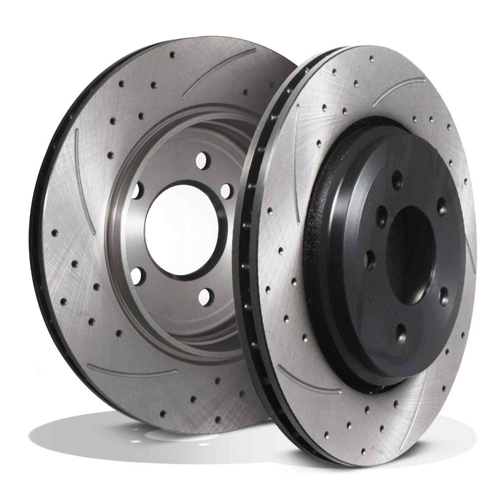 Rear Drilled Grooved 320mm Brake Discs – BMW 3 Series E46 330i 330D 98-05-Gravity Performance