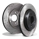 Rear Drilled Grooved 320mm Brake Discs – BMW 3 Series E46 330i 330D 98-05-Gravity Performance