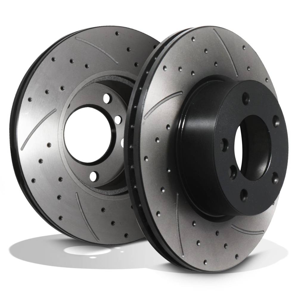 Front Drilled Grooved 300mm Brake Discs – BMW E81 E82 E87 E88 120I 125I 07+-Gravity Performance