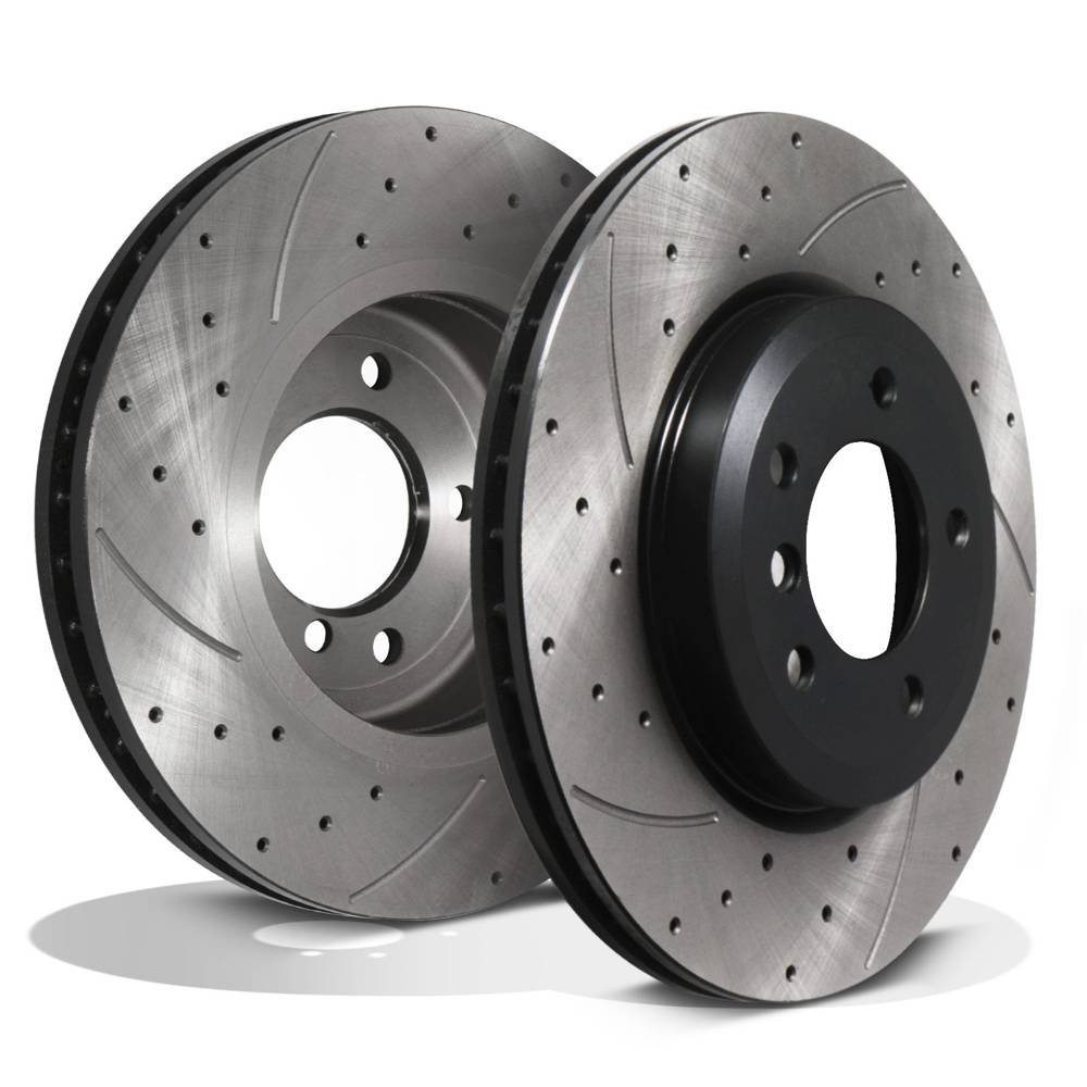 Front Drilled Grooved Vented 325mm Brake Discs – BMW E46 330I 330D 325I 00+