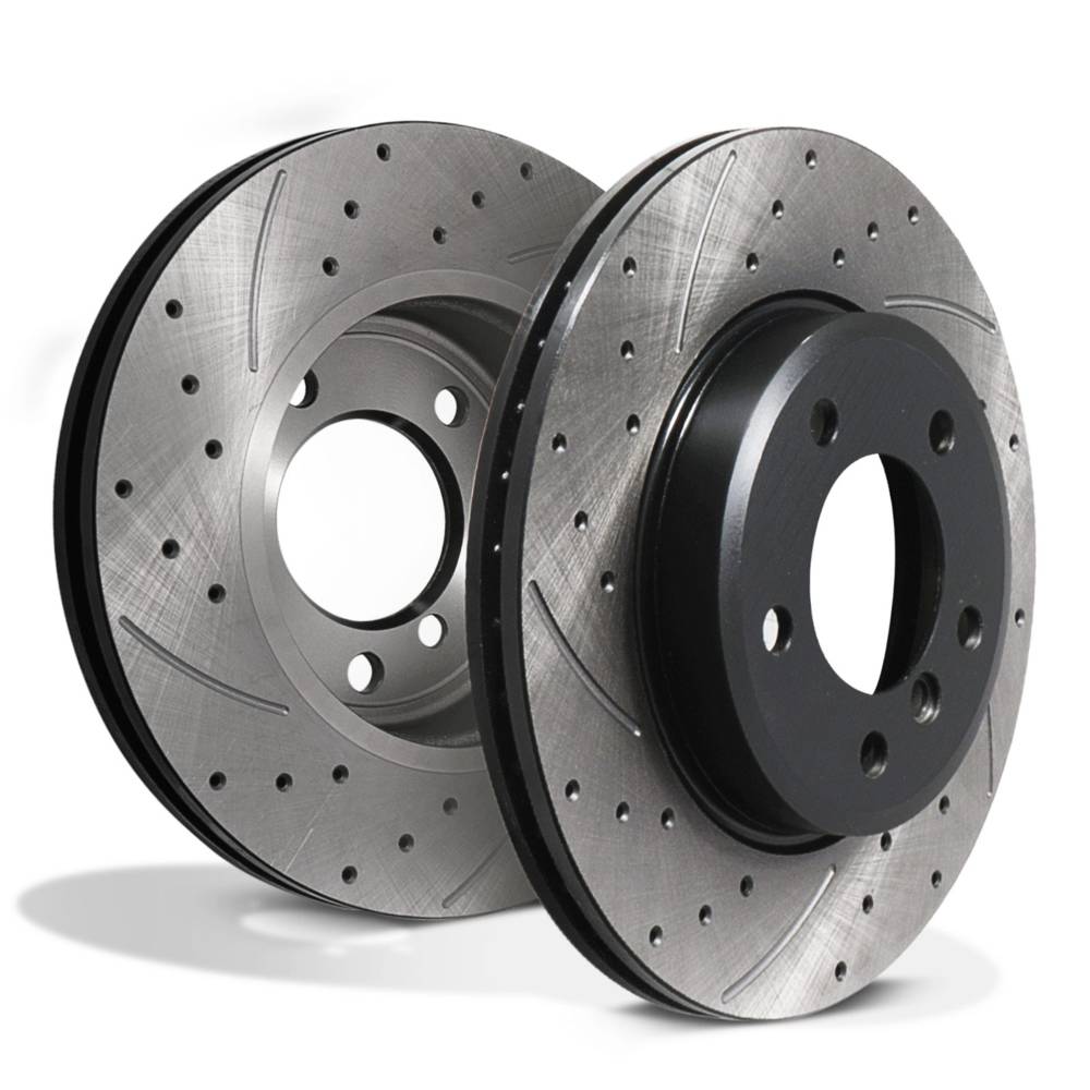 Front Drilled Grooved 300mm Brake Discs – BMW 3 Series E46 318d 320d Td Cd Ti Ci 98-06-Gravity Performance