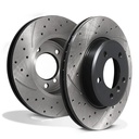 Front Drilled Grooved 300mm Brake Discs – BMW 3 Series E46 318d 320d Td Cd Ti Ci 98-06-Gravity Performance