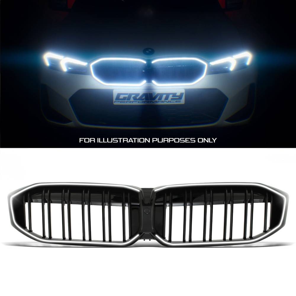 Gloss Black LED Double Slat Grille – BMW 3 Series G20 G21 LCI 2022+-Gravity Performance