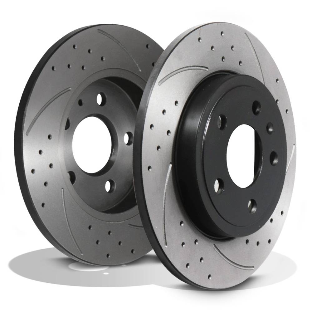 Rear Solid Drilled Grooved 288mm Brake Discs – Audi A4 B7 Convertible 04-09-Gravity Performance