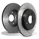 Rear Solid Drilled Grooved 288mm Brake Discs – Audi A4 B7 Convertible 04-09-Gravity Performance