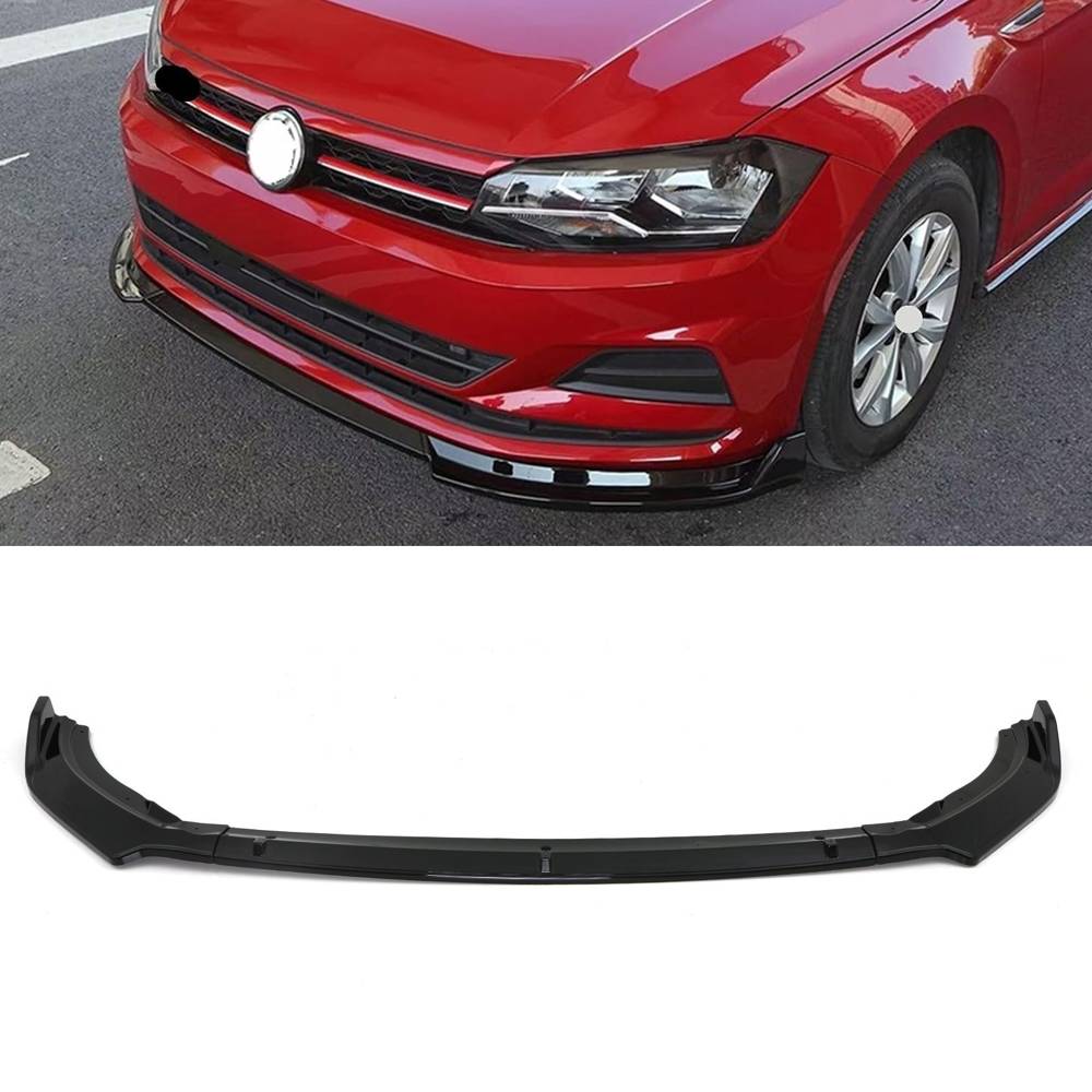 Front Bumper Splitter Gloss Black – Volkswagen Polo MK6 2018+