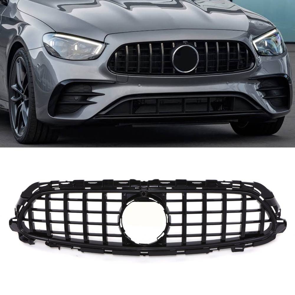Panamericana Style Front Grille Gloss Black – Mercedes E Class AMG W213 21-23-Gravity Performance