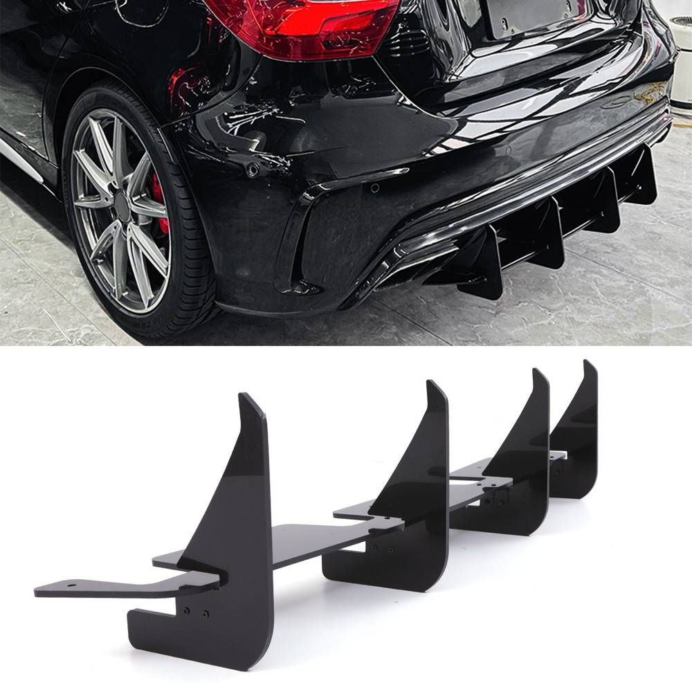 Rear Blade Style Diffuser Gloss Black – Mercedes A Class AMG A45 W176 13-18-Gravity Performance