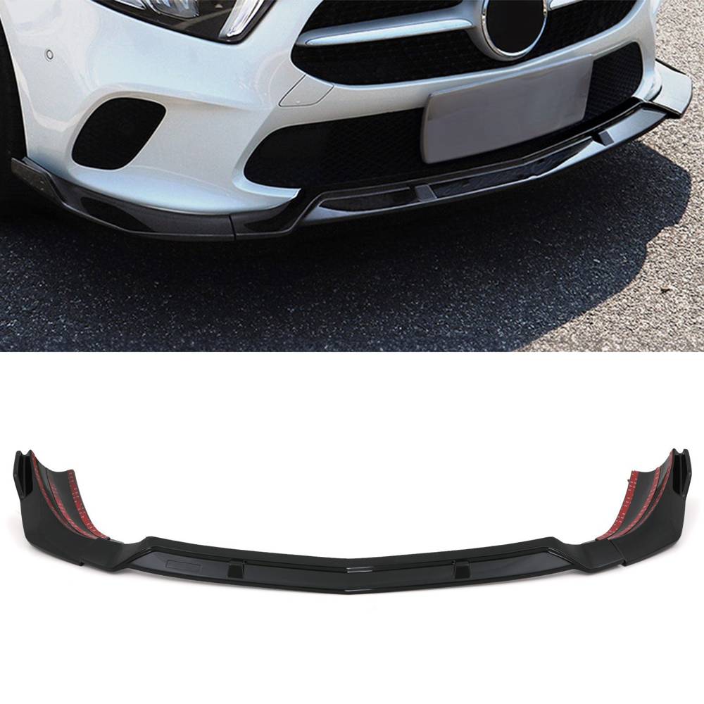 Front Splitter Lip Gloss Black – Mercedes Benz A Class W177 18-23-Gravity Performance