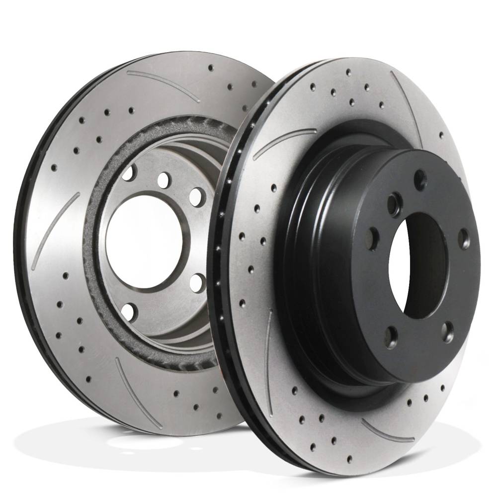 Rear Drilled Grooved 300mm Brake Discs – BMW 2 Series 220D 218D Coupe 13+-Gravity Performance