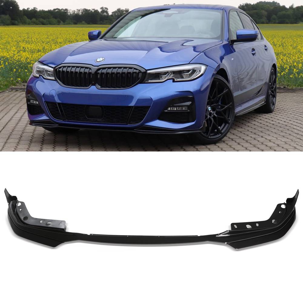 Gloss Black Front Lip Splitter – BMW 3 Series G20 2018+-Gravity Performance