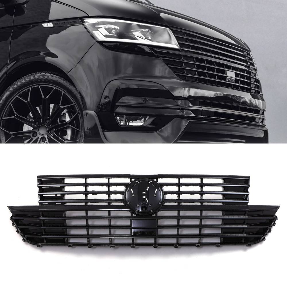 Front Badged Grille Gloss Black – VW Transporter T6.1 19-24-Gravity Performance