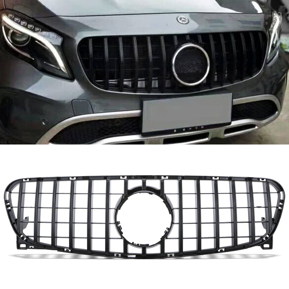 Panamericana GTR Gloss Black Front Grille – Mercedes GLA X156 14-16-Gravity Performance