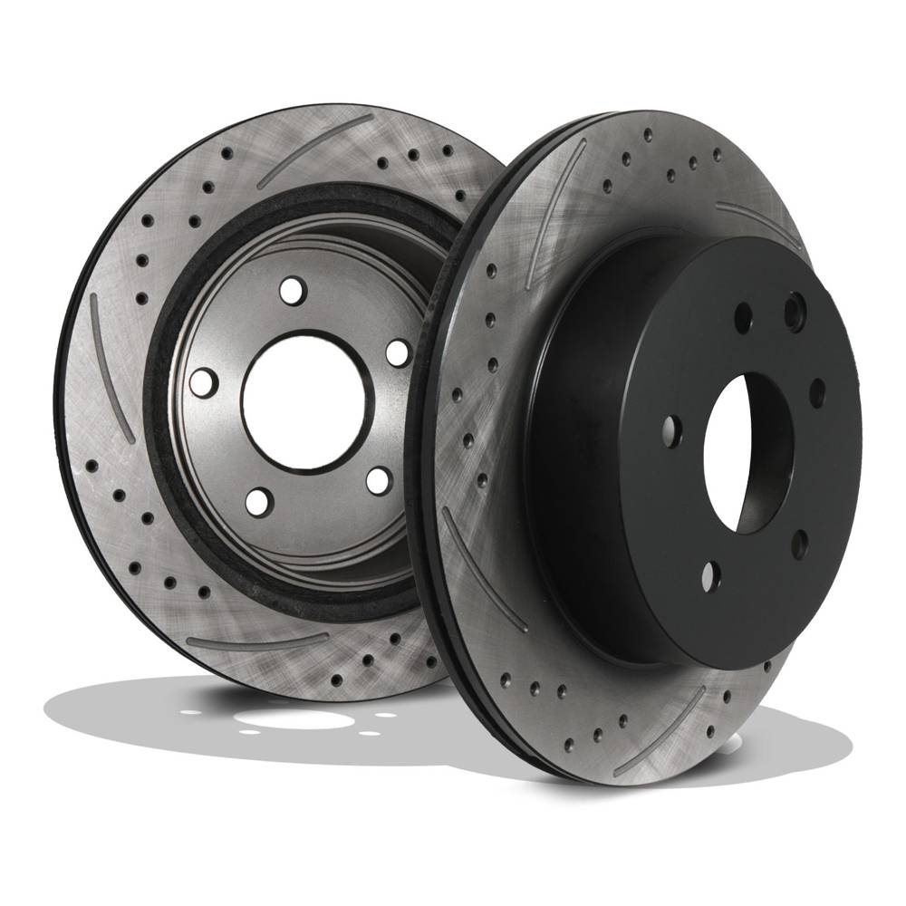 Rear Drilled Grooved 292mm Brake Discs – Nissan Leaf ZE0 ZE1 2010+-Gravity Performance