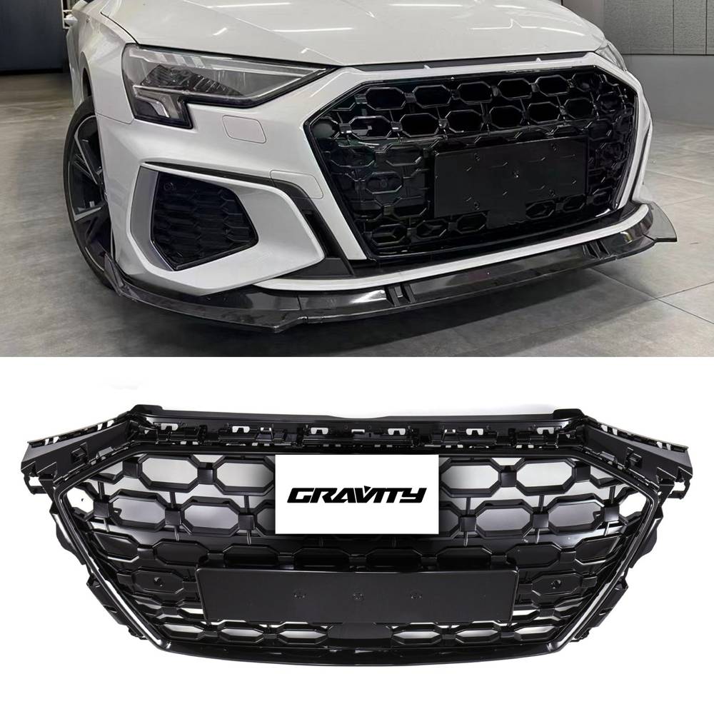 RS3 Style Front Honeycomb Grille Gloss Black – Audi A3 8Y 2020+-Gravity Performance