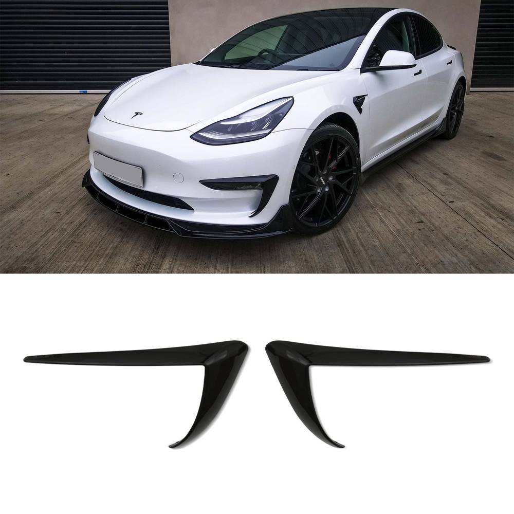 Eyebrow Headlight Trim Gloss Black Tesla Model Y 2019-2021