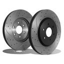 Front Grooved Drilled 320mm Brake Discs – Nissan Navara Pathfinder R51 04-11-Gravity Performance