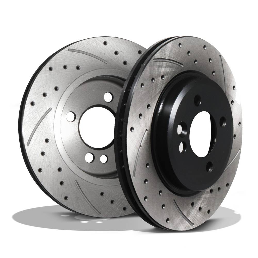 Front Drilled Grooved 276mm Brake Discs Pair – Mini One Cooper S R50 R52 R53-Gravity Performance