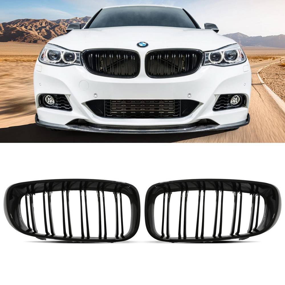 Gloss Black Double Slat Kidney Grille – BMW 3 Series F34 Gran Turismo 13-20-Gravity Performance