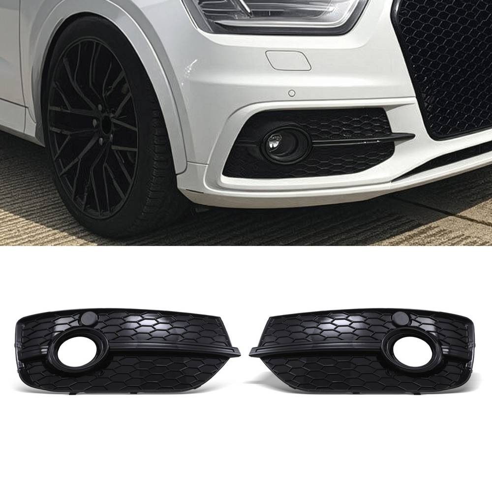 Front RSQ3 Style Fog Light Surrounds Gloss Black – Audi Q3 8U 11-15