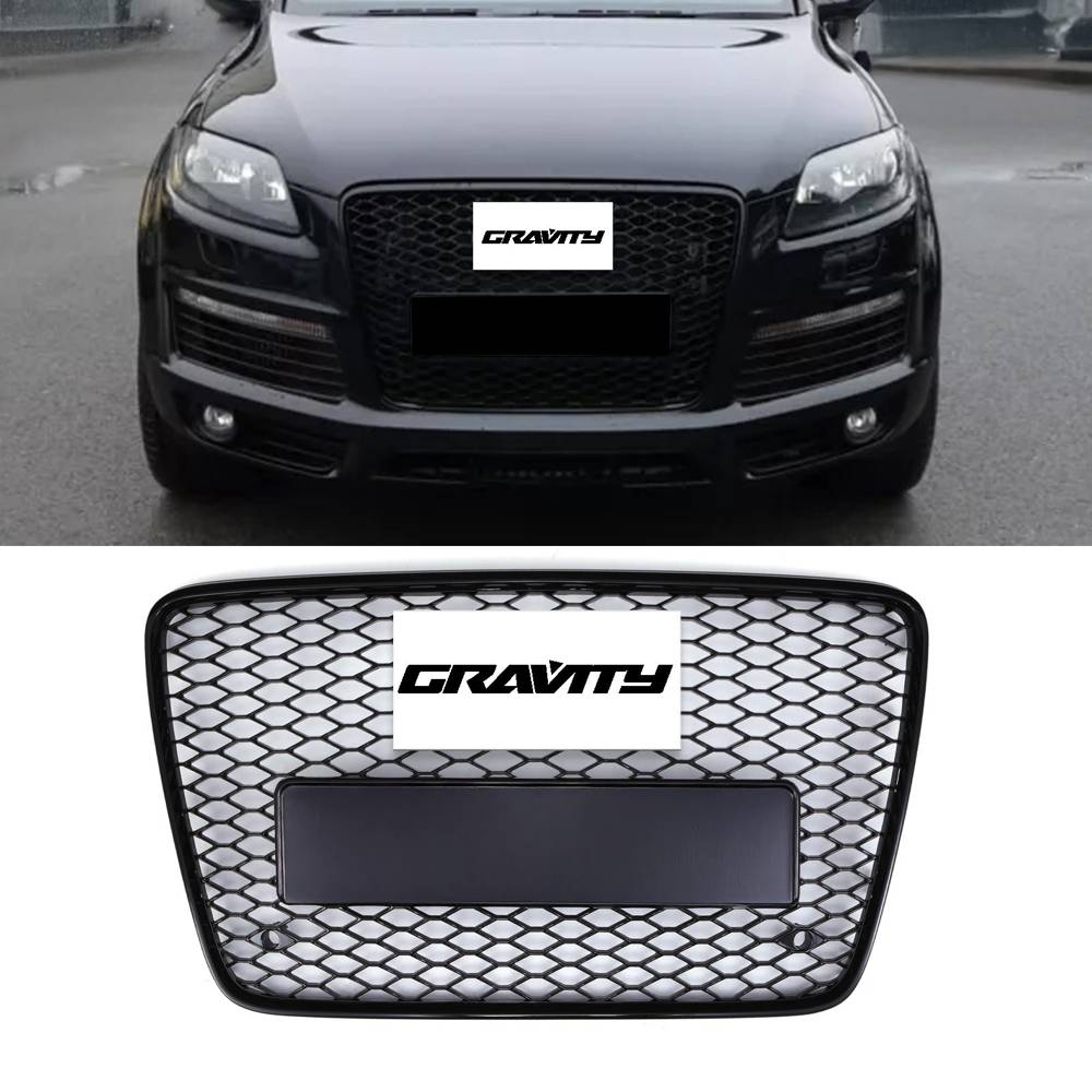 Front SQ7 Style Badgeless Grille Gloss Black – Audi Q7 4L 05-15-Gravity Performance