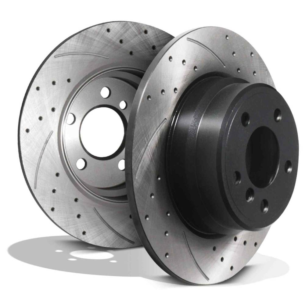 Rear Drilled Grooved 324mm Brake Discs – BMW X5 E53 00-06-Gravity Performance