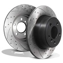 Rear Drilled Grooved 324mm Brake Discs – BMW X5 E53 00-06-Gravity Performance