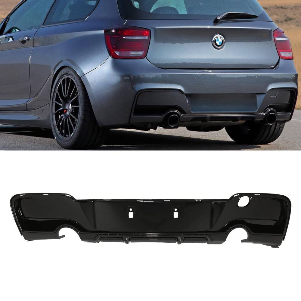 Gloss Black Dual Exit Rear Diffuser – BMW 1 Series F20 2012-2015-Gravity Performance