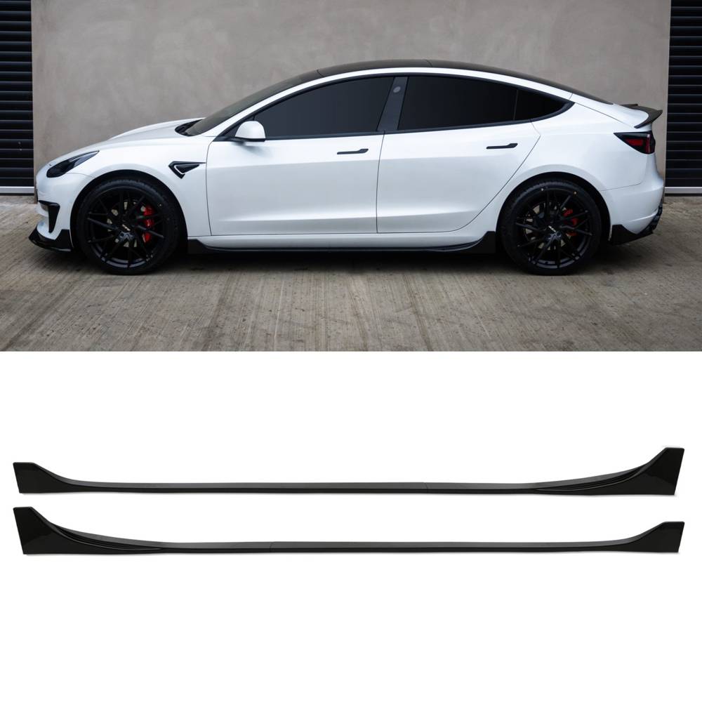 Aero Style Side Skirts Gloss Black – Tesla Model 3 17-22