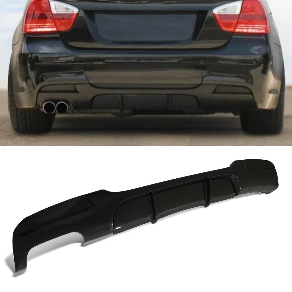 Rear Diffuser M-Performance Style Lip Gloss Black – BMW 3 Series E90 05-08-Gravity Performance