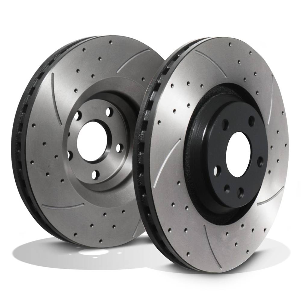 Front Vented 340mm Brake Discs Pair – Audi TT TTS 8J 2.0 TDI Quattro 2008-2014-Gravity Performance