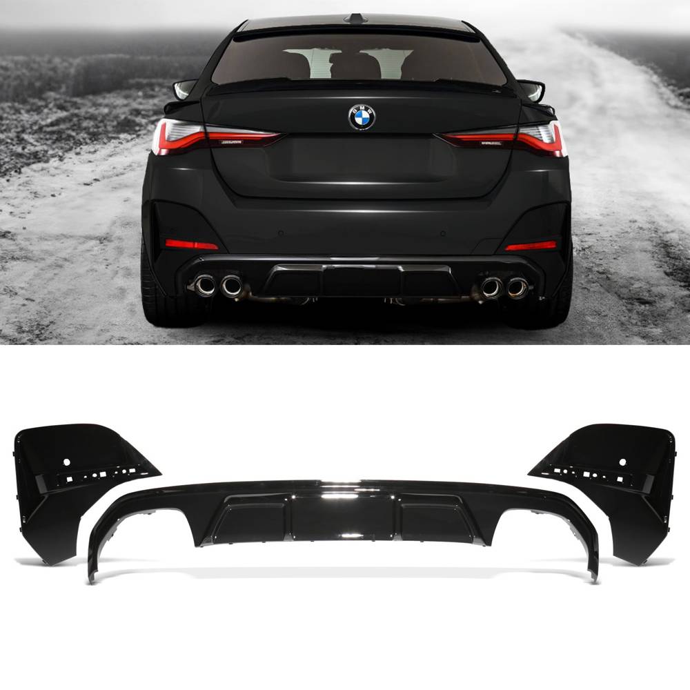 Gloss Black Competition Style Rear Diffuser – BMW 4 Series G26 2020+-Gravity Performance