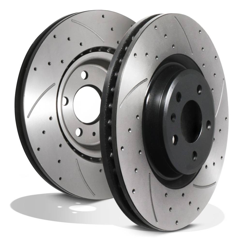 Front Drilled Grooved 345mm Brake Discs – Audi Q5 2.0 3.0 3.2 TDI TFSI Quattro-Gravity Performance